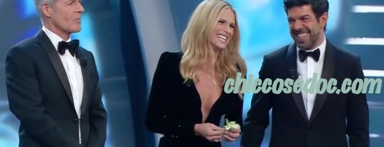 "SANREMO 2018" - Claudio Baglioni, Michelle Hunziker e Pierfrancesco Favino