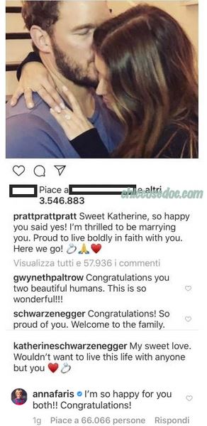 L'attore Chris Pratt presto a nozze con Katherine Scwarzenegger, figlia di Arnold..