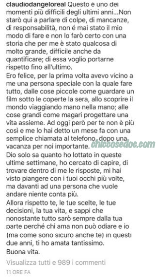 U&D - Claudio D'Angelo replica alla ex Ginevra Pisani..