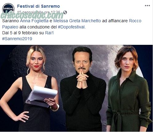 "DOPOFESTIVAL 2019" - Rocco Papaleo, Anna Foglietta e Melissa Greta Marchetto