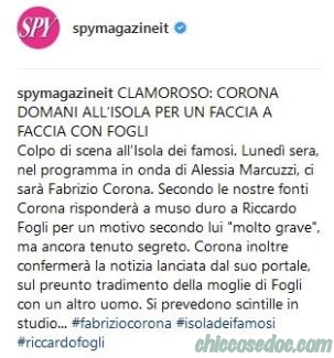 "ISOLA DEI FAMOSI 14" - Fabrizio Corona