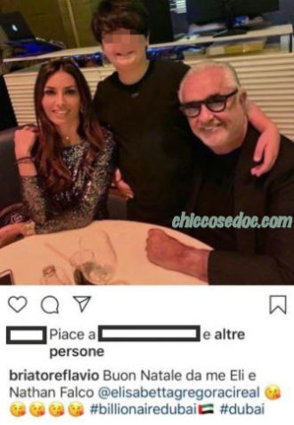 Il "Natale" di Elisabetta Gregoraci e Flavio Briatore a Dubai, con il figlio Nathan Falco..