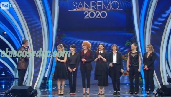 "SANREMO 2020" - Alessandra Amoroso, Giorgia, Fiorella Mannoia, Laura Pausini, Gianna Nannini, Elisa, Emma Marrone sul palco dell'"Ariston"..