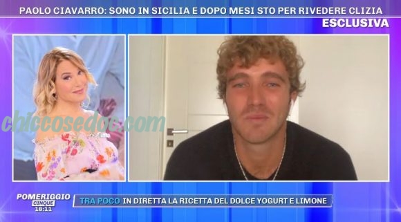 "GRANDE FRATELLO VIP 4" - A "Pomeriggio 5", Paolo Ciavarro già in quarantena in Sicilia per l'attesa reunion con la fidanzata Clizia Incorvaia..