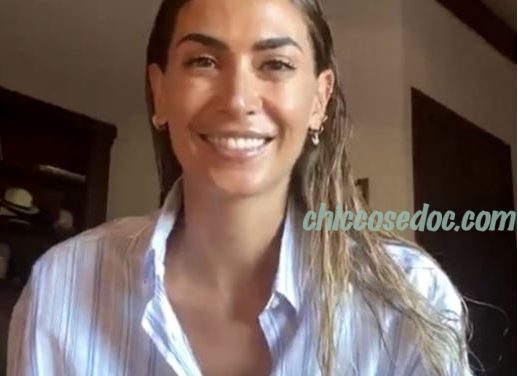 Melissa Satta in diretta Instagram condivisa per il "Corriere della Sera"..